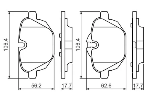 BOSCH 1x Brake Pad Set, disc brake (0986494432)