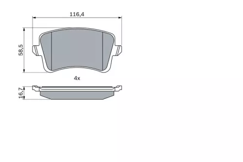 BOSCH Brake Pad Set, disc brake (0986494254)