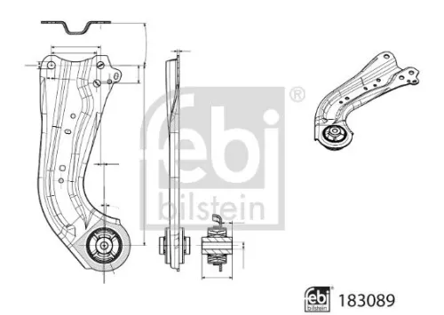 1x Control/Trailing Arm, wheel suspension