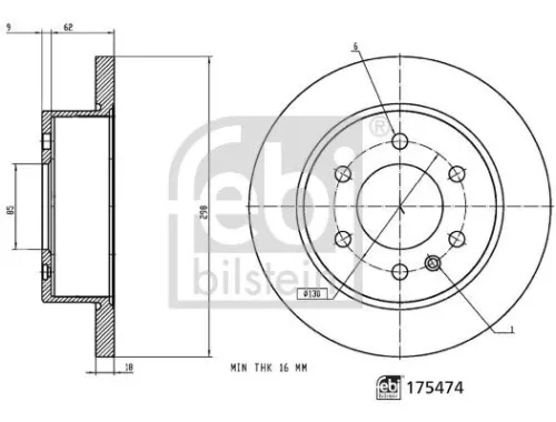 FEBI BILSTEIN 2x Brake Disc (175474)
