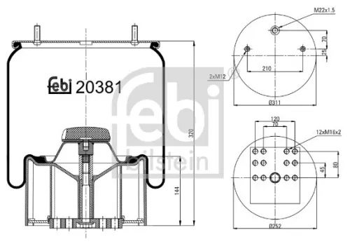FEBI BILSTEIN 1x Bellow, air suspension (20381)