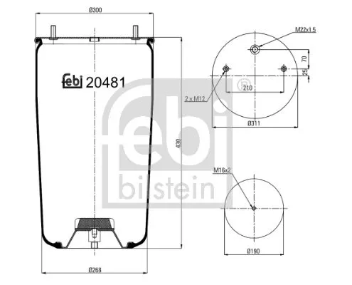 1x Bellow, air suspension