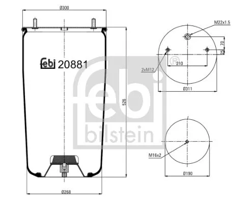 1x Bellow, air suspension