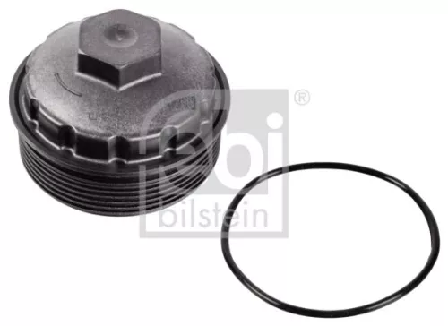 1x Cap, oil filter housing