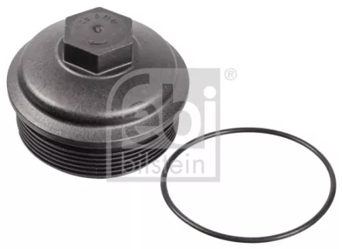 1x Cap, oil filter housing