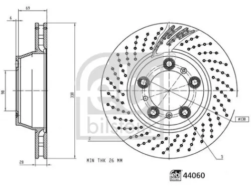 FEBI BILSTEIN 1x Brake Disc (44060)