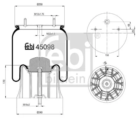 1x Bellow, air suspension