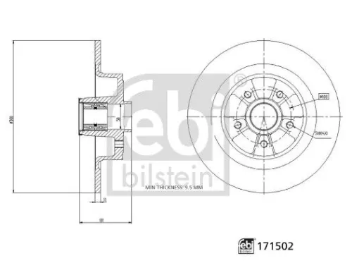 FEBI BILSTEIN 1x Brake Disc (171502)