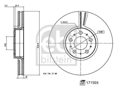 FEBI BILSTEIN 1x Brake Disc (171503)