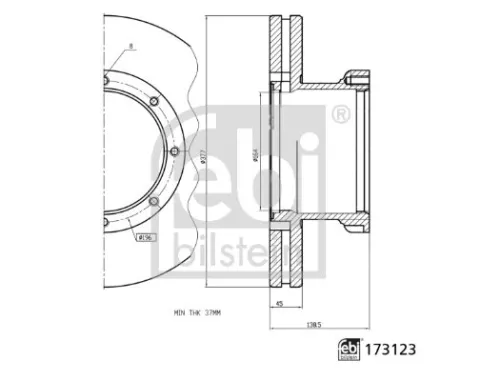FEBI BILSTEIN 1x Brake Disc (173123)