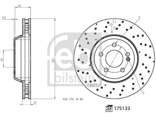 FEBI BILSTEIN 1x Brake Disc (175133)