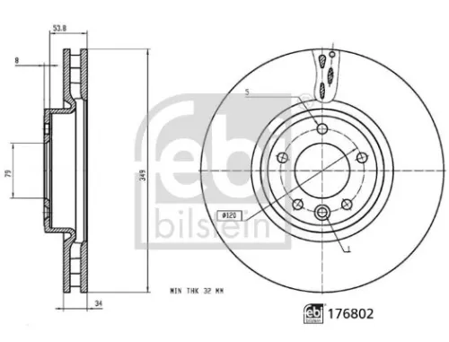 FEBI BILSTEIN 1x Brake Disc (176802)