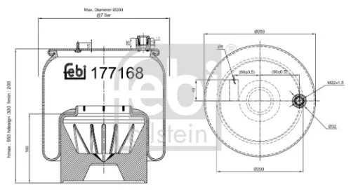 FEBI BILSTEIN 1x Bellow, air suspension (177168)