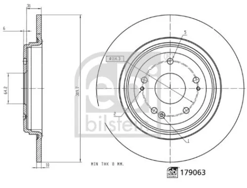 FEBI BILSTEIN 2x Brake Disc (179063)