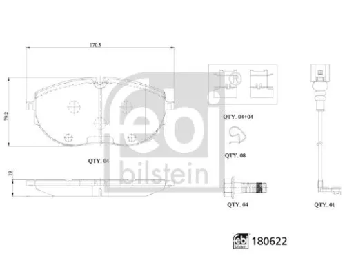 FEBI BILSTEIN 1x Brake Pad Set, disc brake (180622)