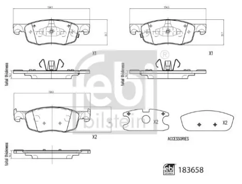 FEBI BILSTEIN 1x Brake Pad Set, disc brake (183658)