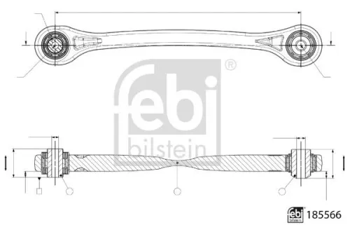 1x Control/Trailing Arm, wheel suspension