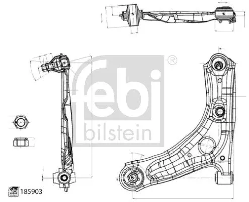 FEBI BILSTEIN 1x Control/Trailing Arm, wheel suspension (185903)