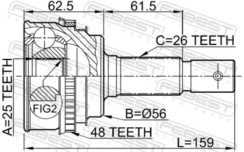 FEBEST Joint Kit, drive shaft (0110-005A48)