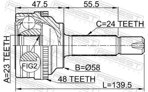 FEBEST Joint Kit, drive shaft (0110-035A48)