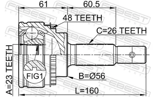 FEBEST Joint Kit, drive shaft (0110-051A48)