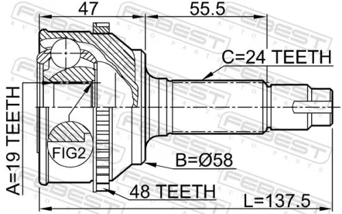 FEBEST Joint Kit, drive shaft (0110-073A48)