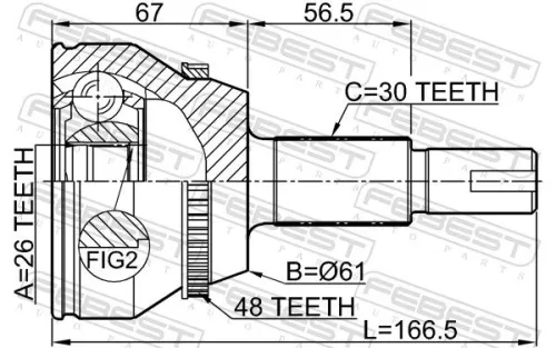 FEBEST Joint Kit, drive shaft (0110-GGL15A48)