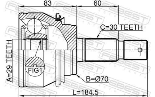 FEBEST Joint Kit, drive shaft (0110-GRN245)