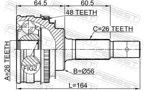 FEBEST Joint Kit, drive shaft (0110-MCU10A48R)