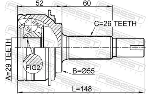 FEBEST Joint Kit, drive shaft (0110-NGJ10)