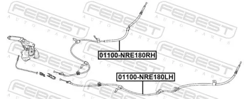 FEBEST Cable Pull, parking brake (01100-NRE180LH)