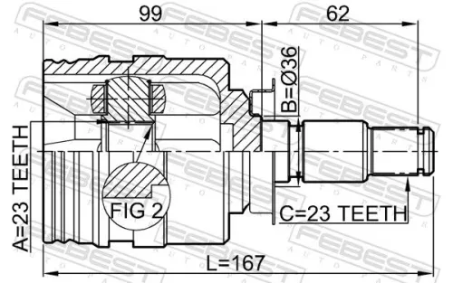 FEBEST Joint Kit, drive shaft (0111-SXA10RH)