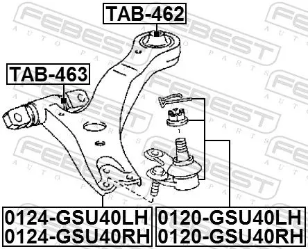 FEBEST Ball Joint (0120-GSU40LH)
