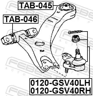 FEBEST Ball Joint (0120-GSV40RH)