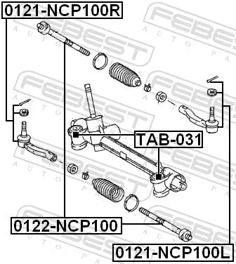 FEBEST Inner Tie Rod (0122-NCP100)