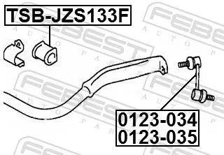 FEBEST Link/Coupling Rod, stabiliser bar (0123-035)