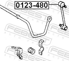 FEBEST Link/Coupling Rod, stabiliser bar (0123-480)