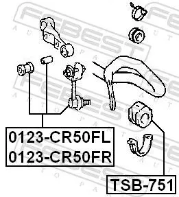 FEBEST Link/Coupling Rod, stabiliser bar (0123-CR50FL)