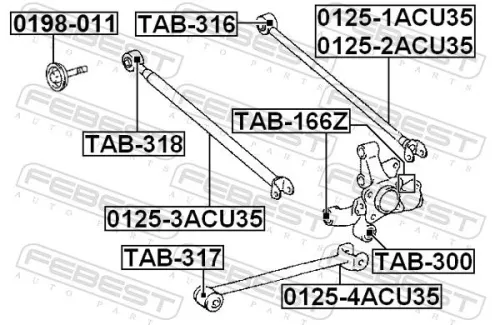 FEBEST Control/Trailing Arm, wheel suspension (0125-3ACU35)