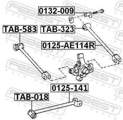 FEBEST Control/Trailing Arm, wheel suspension (0125-AE114R)