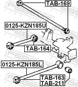 FEBEST Control/Trailing Arm, wheel suspension (0125-KZN185L)