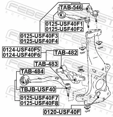 FEBEST Control/Trailing Arm, wheel suspension (0125-USF40F1)