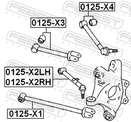 FEBEST Control/Trailing Arm, wheel suspension (0125-X2LH)