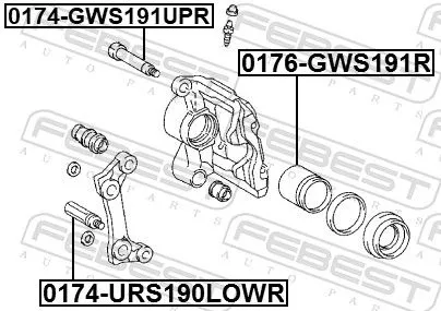 FEBEST Guide Bolt, brake caliper (0174-URS190LOWR)