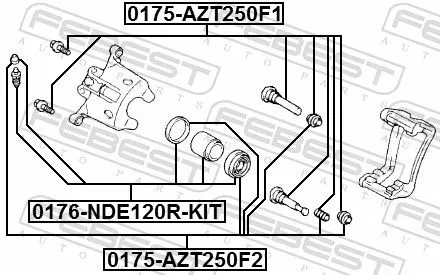 FEBEST Repair Kit, brake caliper (0176-NDE120R-KIT)