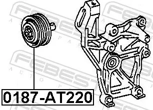 FEBEST Tensioner Pulley, V-ribbed belt (0187-AT220)
