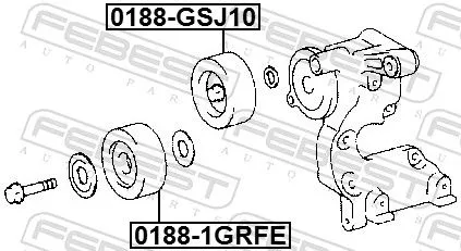 FEBEST Deflection/Guide Pulley, V-ribbed belt (0188-1GRFE)