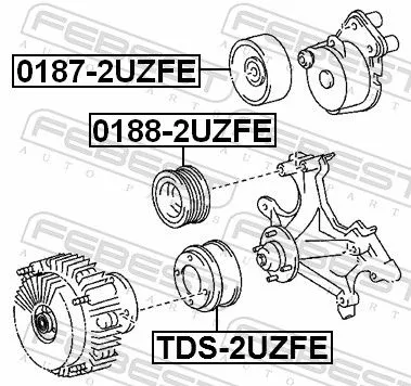 FEBEST Deflection/Guide Pulley, V-ribbed belt (0188-2UZFE)