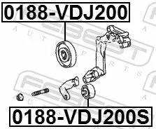 FEBEST Deflection/Guide Pulley, V-ribbed belt (0188-VDJ200S)