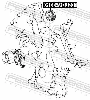 FEBEST Deflection/Guide Pulley, V-ribbed belt (0188-VDJ201)